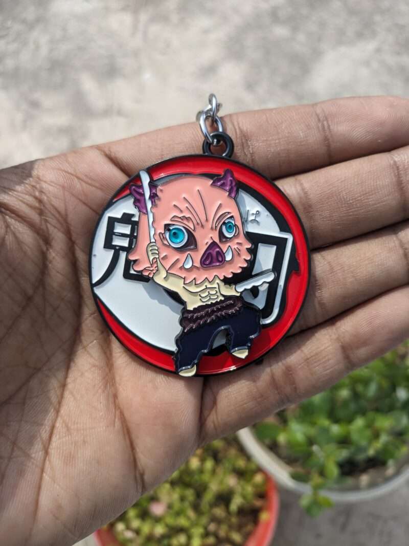 Inosuke Hashibira Rotating Metal keychain | Demon Slayer